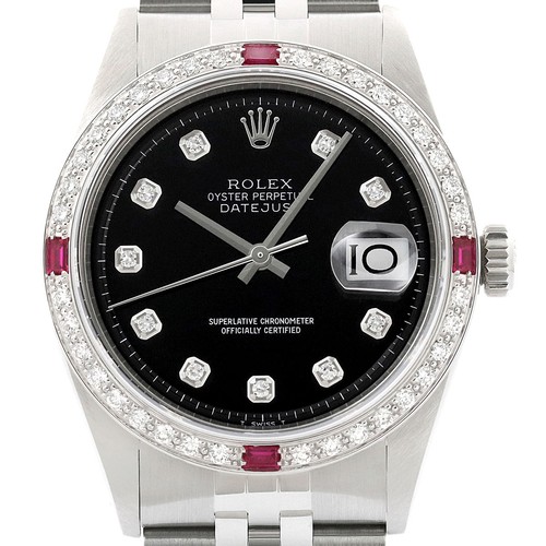 Rolex datejust noir diamant - rolex,