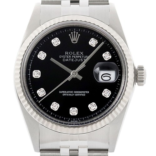 Rolex datejust 18k - or, blanc