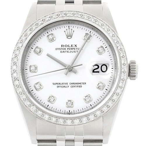 Rolex datejust diamant blanc - rolex,