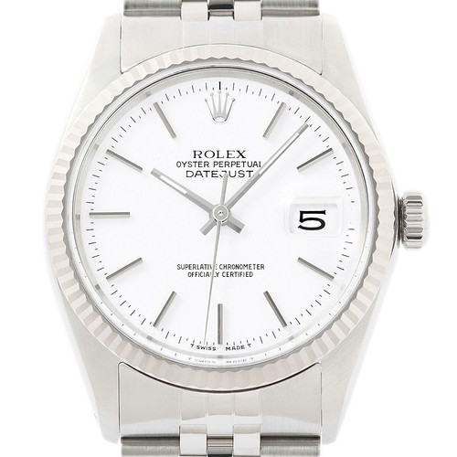 Rolex datejust 18k blanc - rolex, &